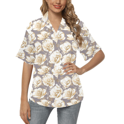 Anemone Pattern Print Design AM05 Women's Hawaiian Shirt
