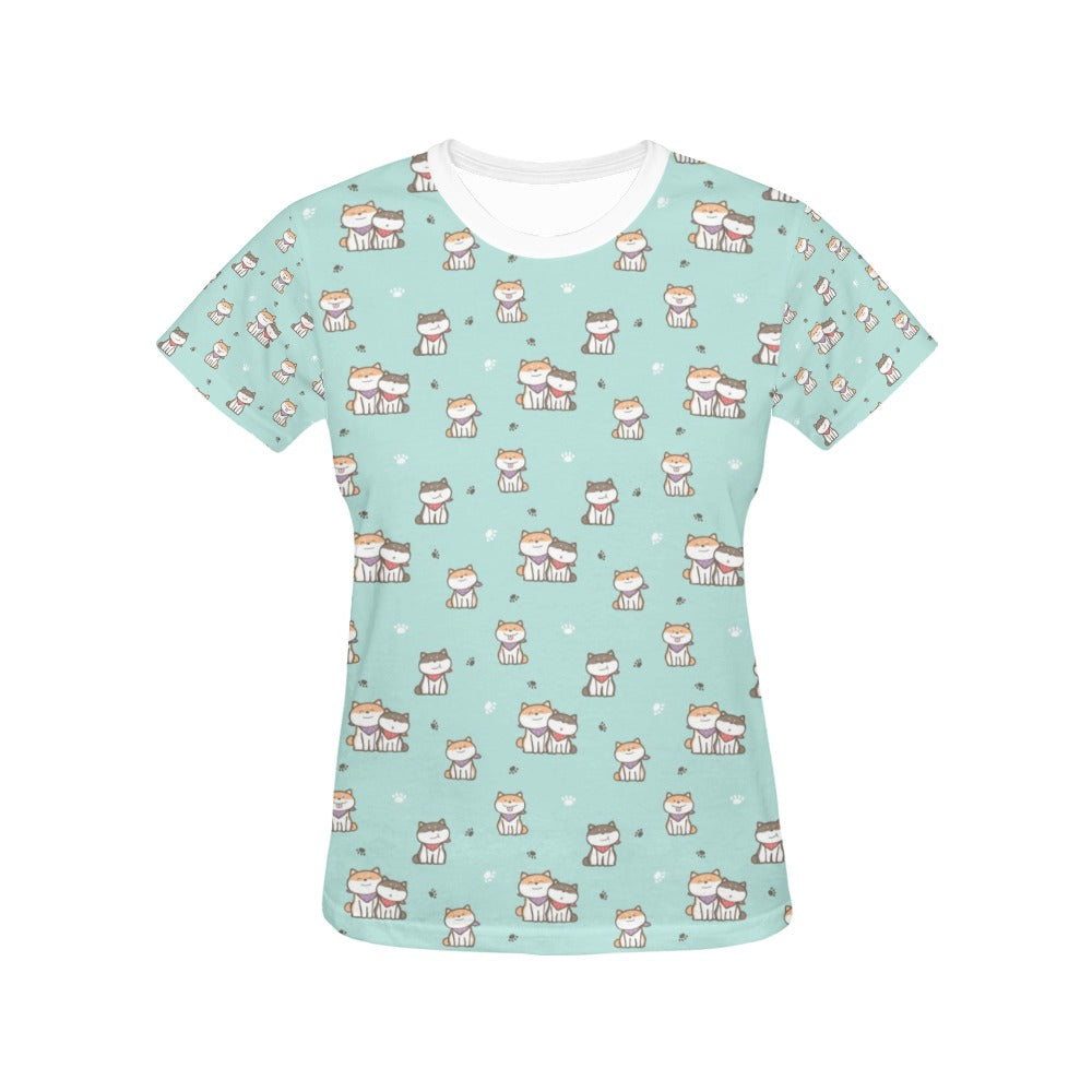 Shiba Inu Print Design LKS302 Women's  T-shirt