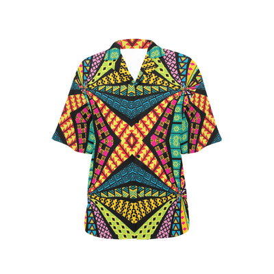 Kaleidoscope Pattern Print Design 05 Women's Hawaiian Shirt