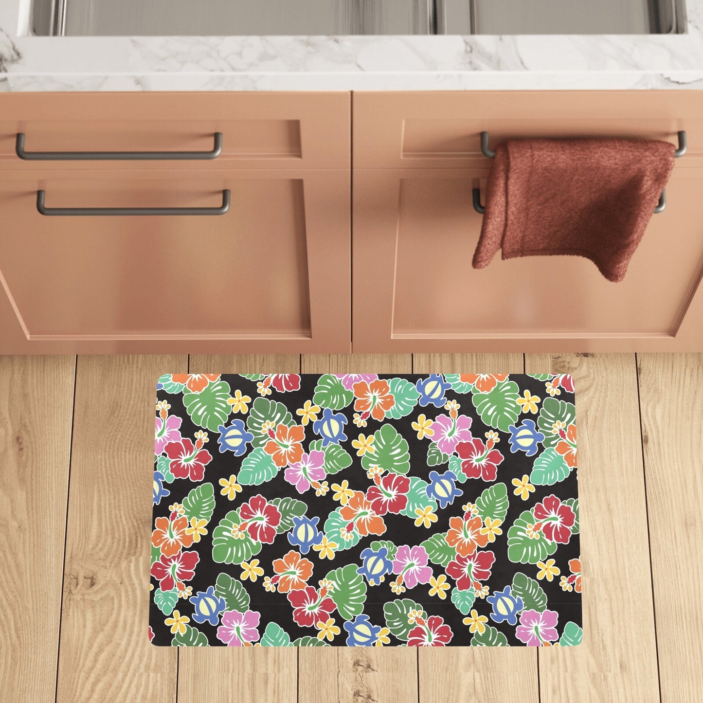 Hawaiian Themed Pattern Print Design H010 Kitchen Mat