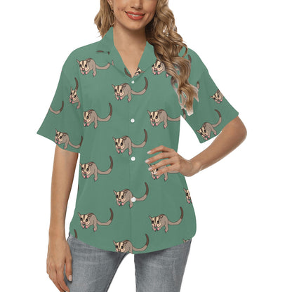 Sugar Glider Pattern Print Design 01 Women's Hawaiian Shirt