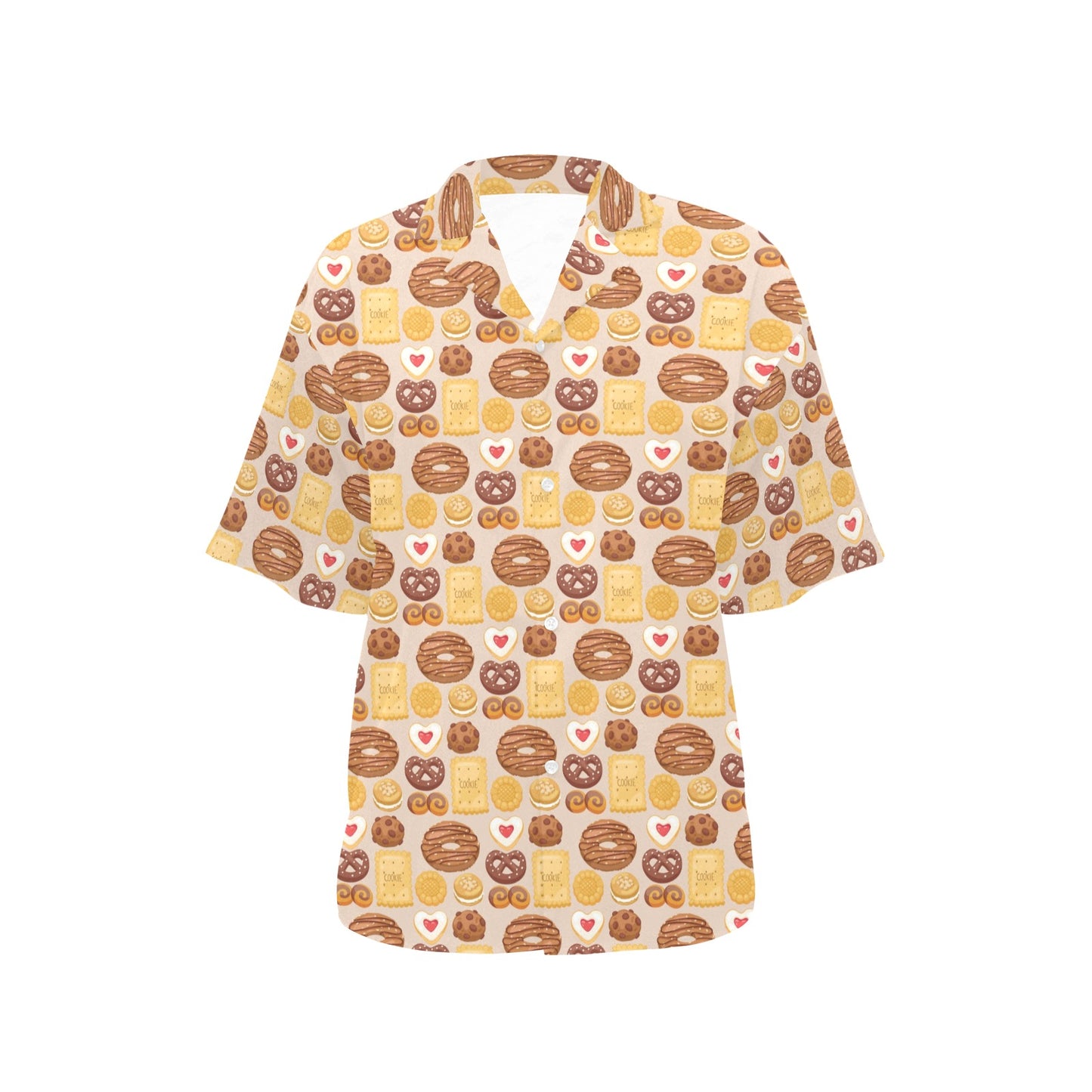 Cookie Pattern Print Design 02 Women's Hawaiian Shirt