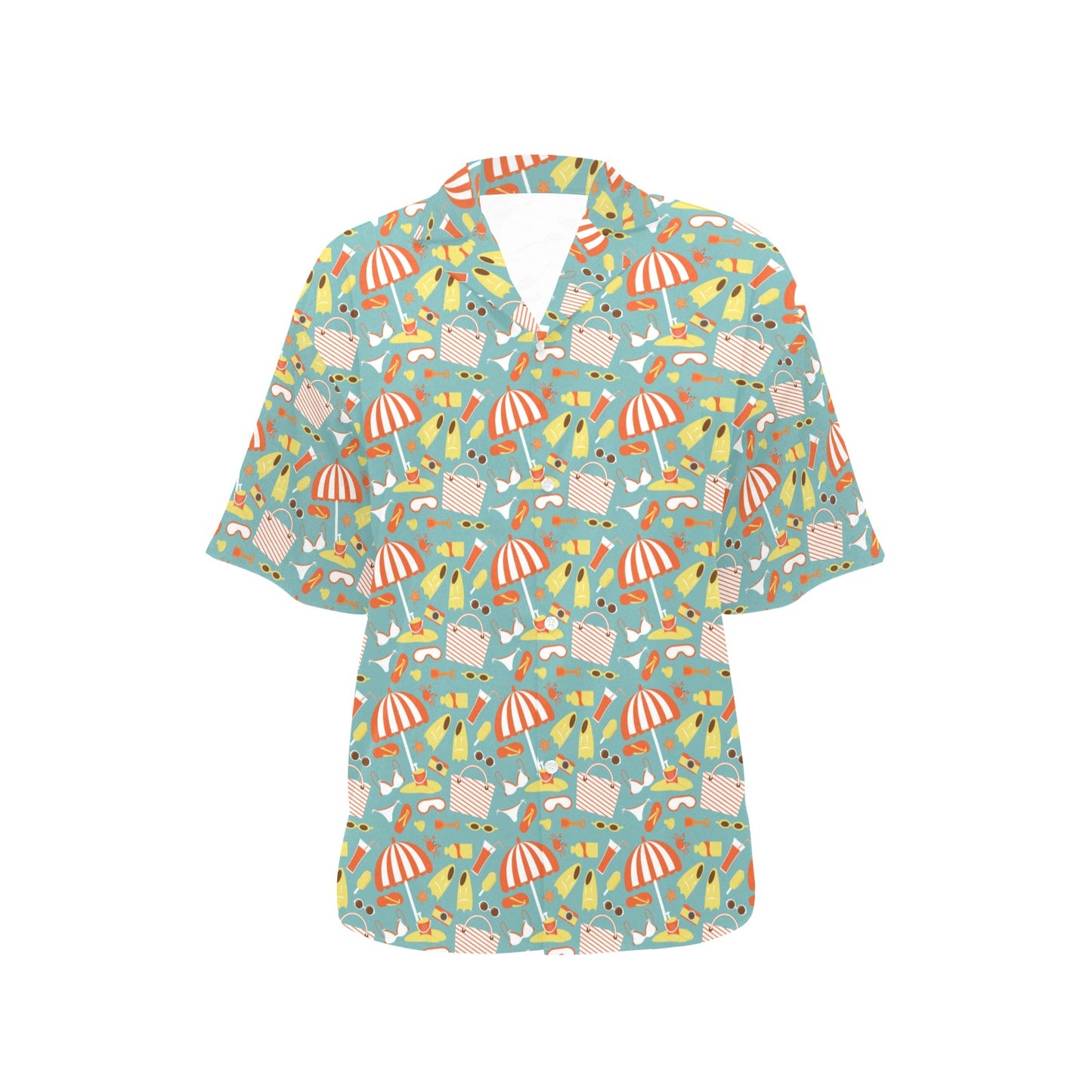 Beach Scene Pattern Print Design 02 Women's Hawaiian Shirt