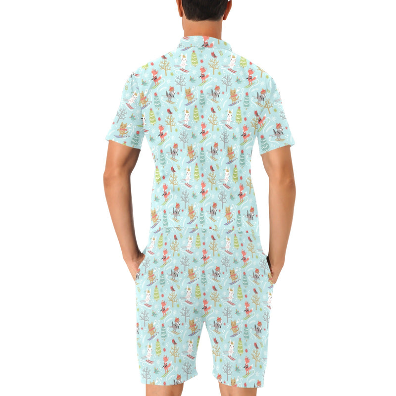 Ski Fox Cute Print Design LKS303 Men's Romper