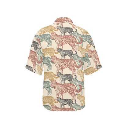 Jaguar Pattern Print Design 01 Women's Hawaiian Shirt