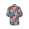 Red Hibiscus Blue Scene Women's Hawaiian Shirt