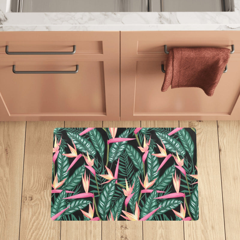 Bird Of Paradise Pattern Print Design BOP03 Kitchen Mat