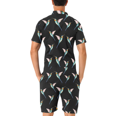 Hummingbird Pattern Print Design 06 Men's Romper