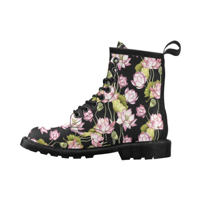 Water Lily Pattern Print Design WL06 Women's Boots