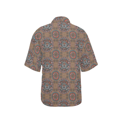 Calendar Aztec Design Print Pattern Women's Hawaiian Shirt