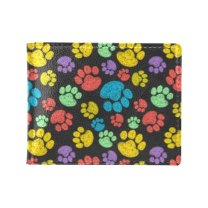 Paw Colorful Print Men's ID Card Wallet