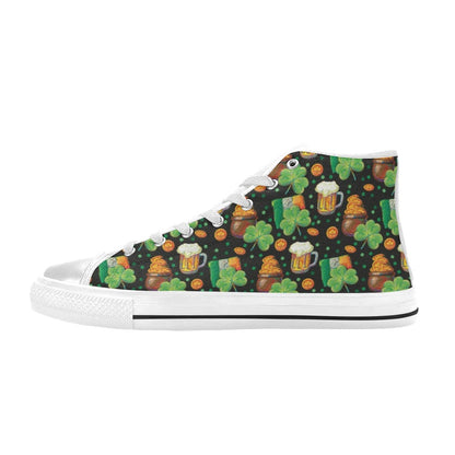 St Patricks Day Print Design LKS303 High Top Women's White Shoes