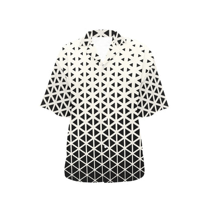 Geometric Black White Pattern Print Design 03 Women's Hawaiian Shirt