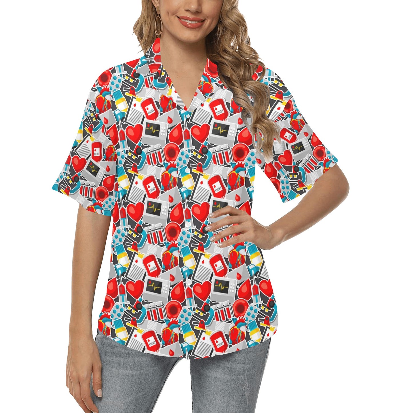 Phlebotomist Medical Themed Women's Hawaiian Shirt