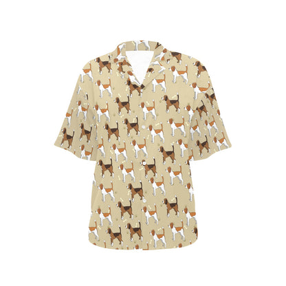 Beagle Pattern Print Design 01 Women's Hawaiian Shirt