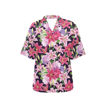 Lily Pattern Print Design LY017 Women's Hawaiian Shirt