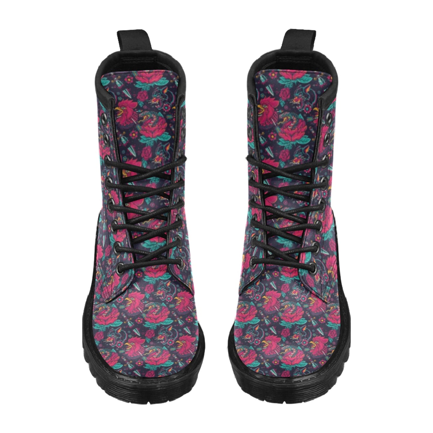 Old School Tattoo Print Women's Boots