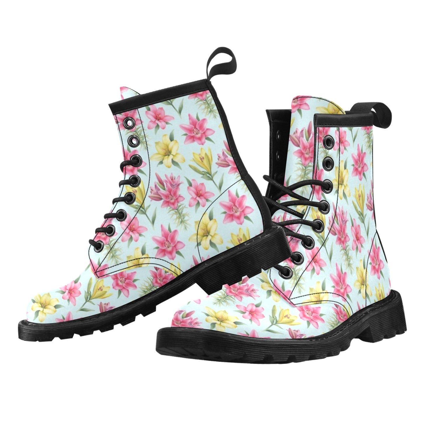 Lily Pattern Print Design LY010 Women's Boots