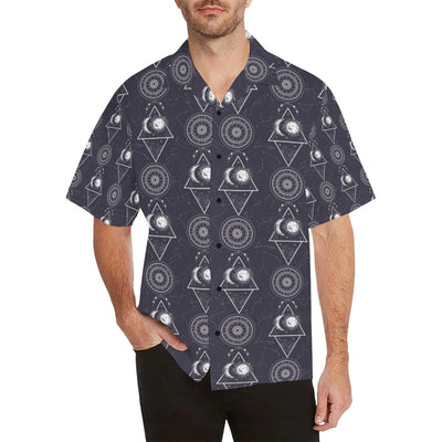 Sun Moon Print Design LKS309 Men's Hawaiian Shirt