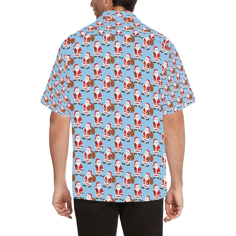 Santa Christmas Themed Print Design LKS305 Men's Hawaiian Shirt