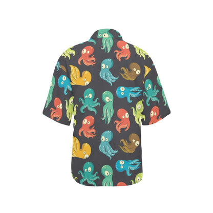 Octopus Pattern Print Design A01 Women's Hawaiian Shirt