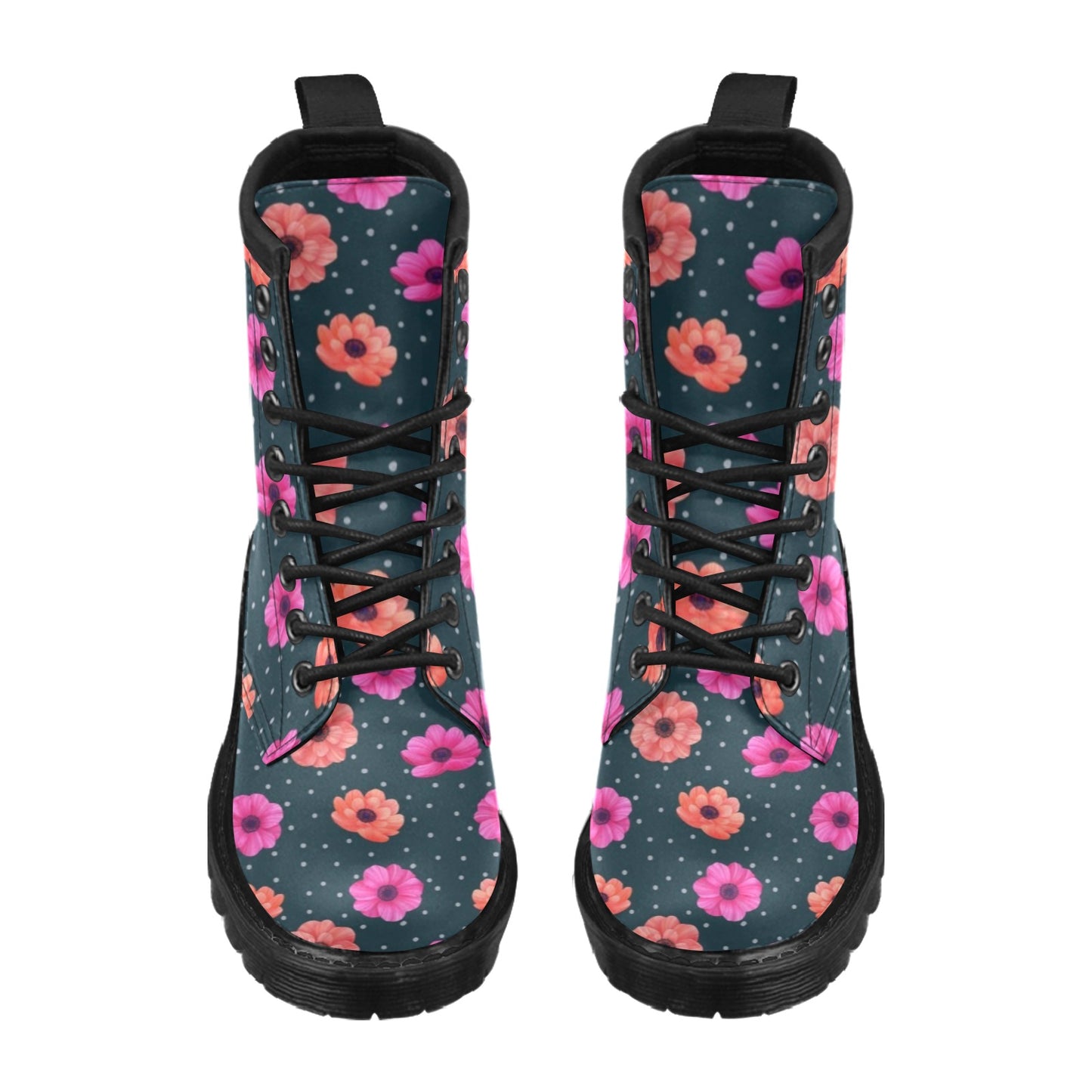 Anemone Pattern Print Design AM08 Women's Boots