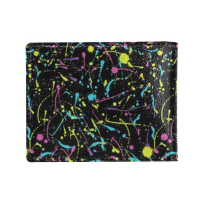 Splatter Multicolor Print Design LKS302 Men's ID Card Wallet