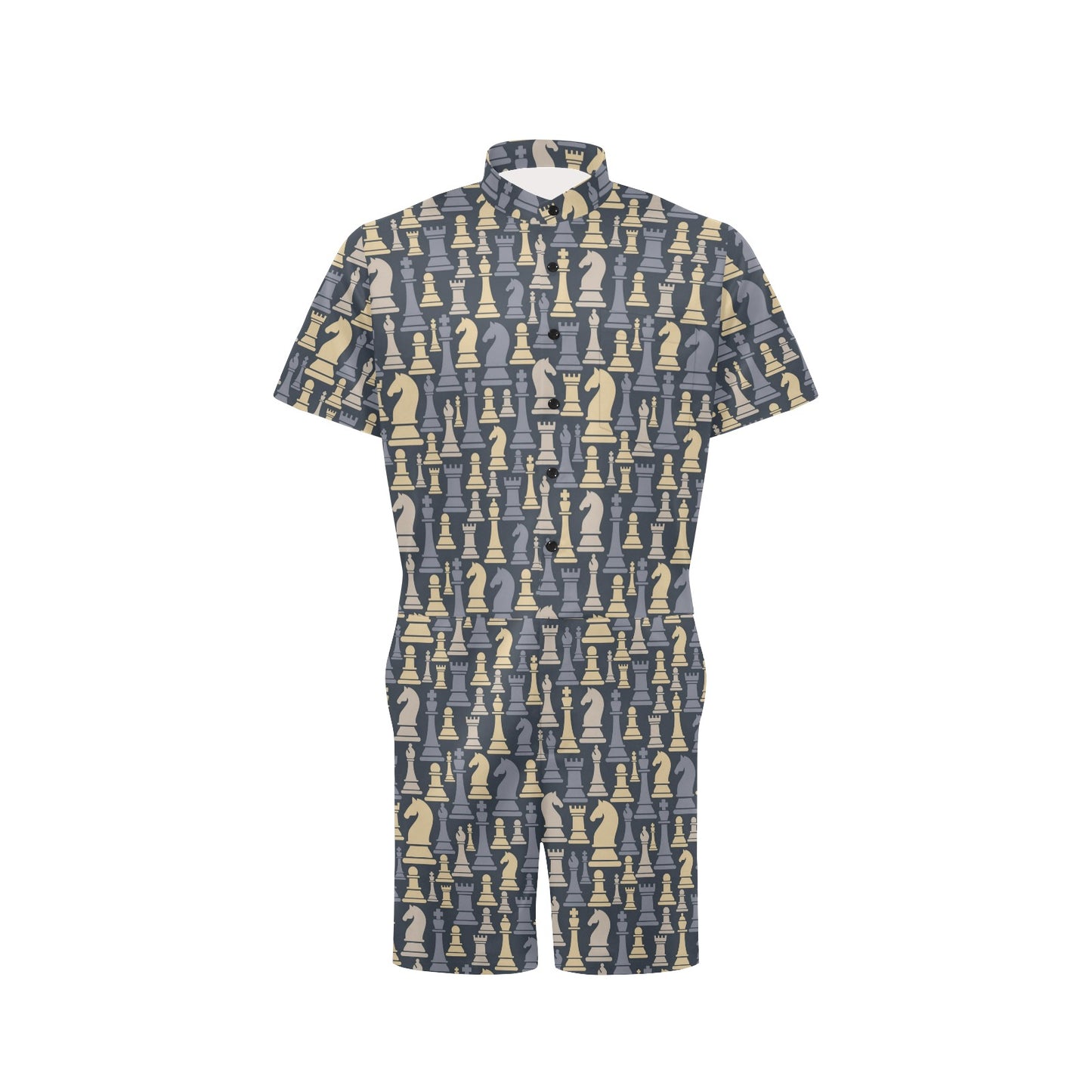 Chess Pattern Print Design 04 Men's Romper