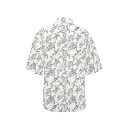 Sea Turtle Print Design LKS304 Women's Hawaiian Shirt