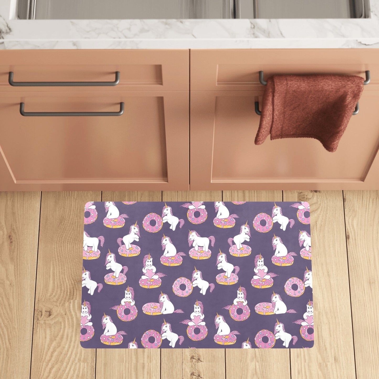 Donut Unicorn Pattern Print Design DN011 Kitchen Mat