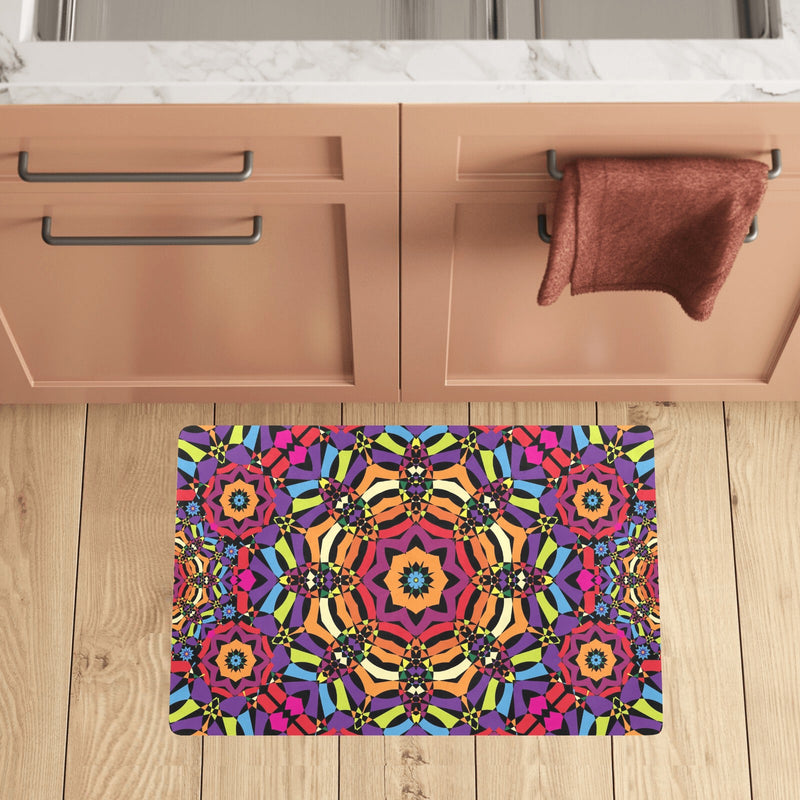 Kaleidoscope Pattern Print Design 01 Kitchen Mat