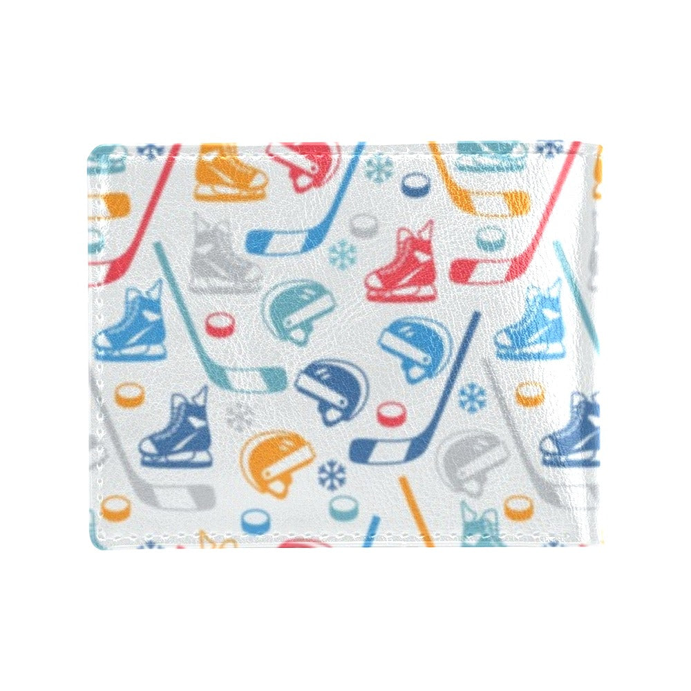 Hockey Equipment Print Design LKS301 Men's ID Card Wallet