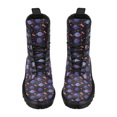 UFO Star Galaxy Print Design LKS308 Women's Boots