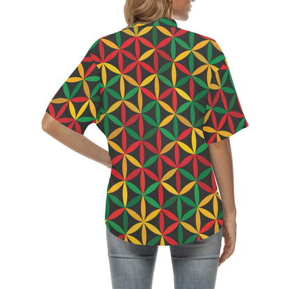 Rasta Pattern Print Design A04 Women's Hawaiian Shirt
