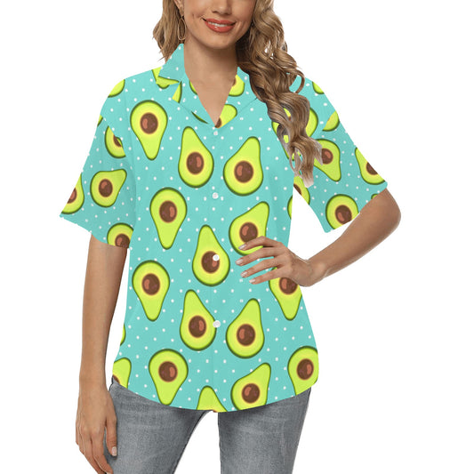 Avocado Pattern Print Design AC012 Women's Hawaiian Shirt