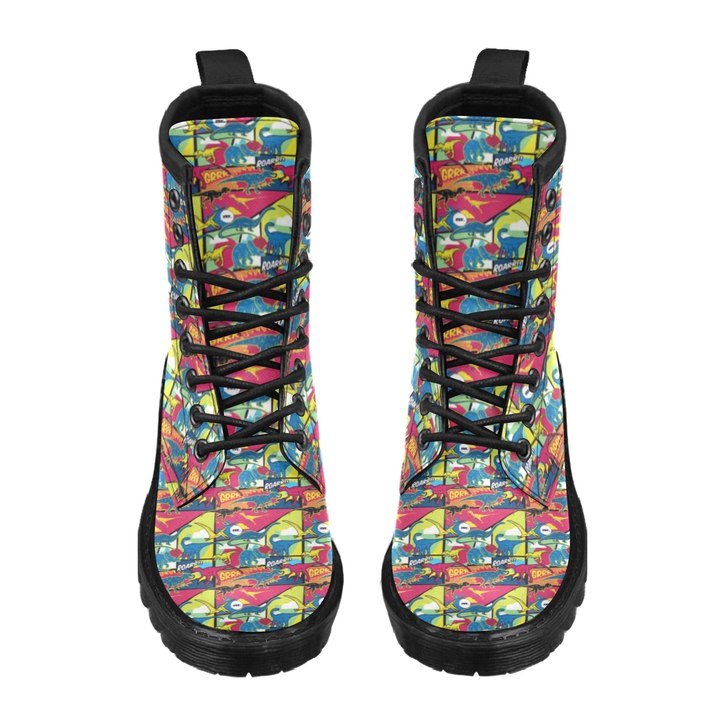 Dinosaur Comic Pop Art Style Women's Boots