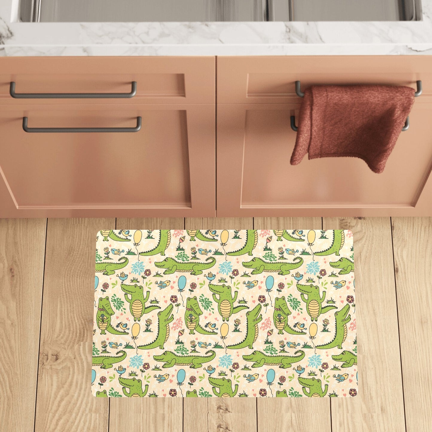 Alligator Pattern Print Design 01 Kitchen Mat