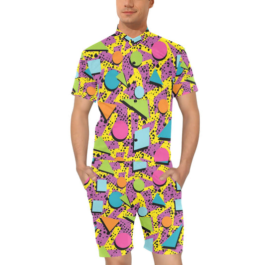 80s Pattern Print Design 1 Men's Romper