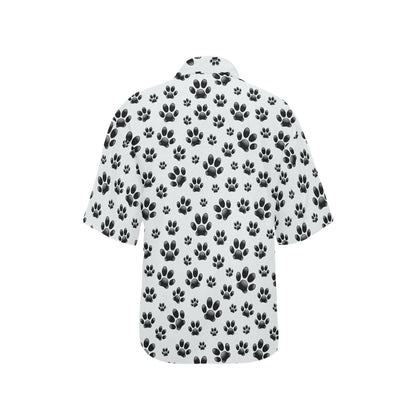 Paw Themed Print Women's Hawaiian Shirt