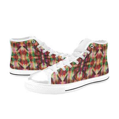 Tie Dye Print Design LKS301 High Top Women's White Shoes