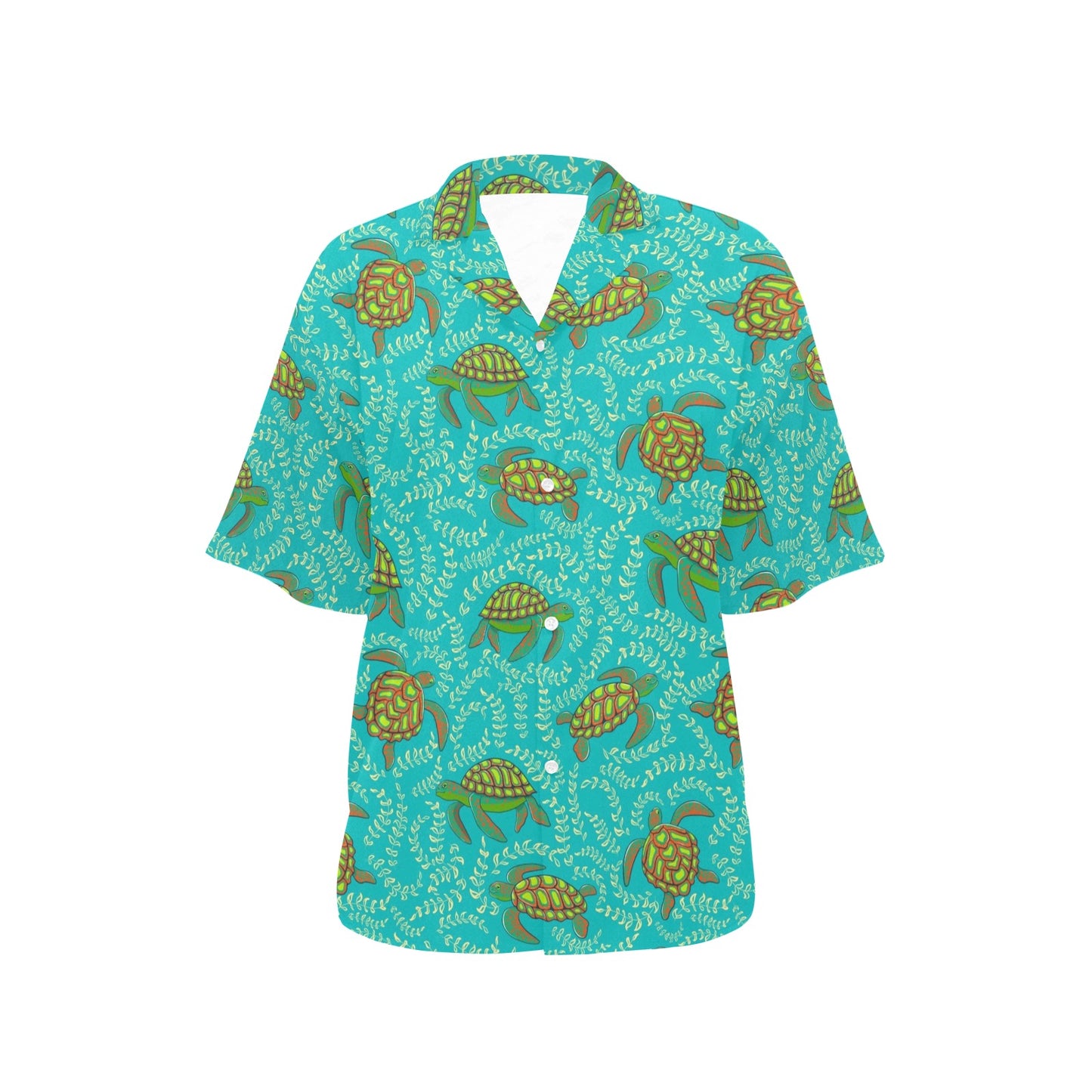 Sea Turtle Pattern Print Design T010 Women's Hawaiian Shirt