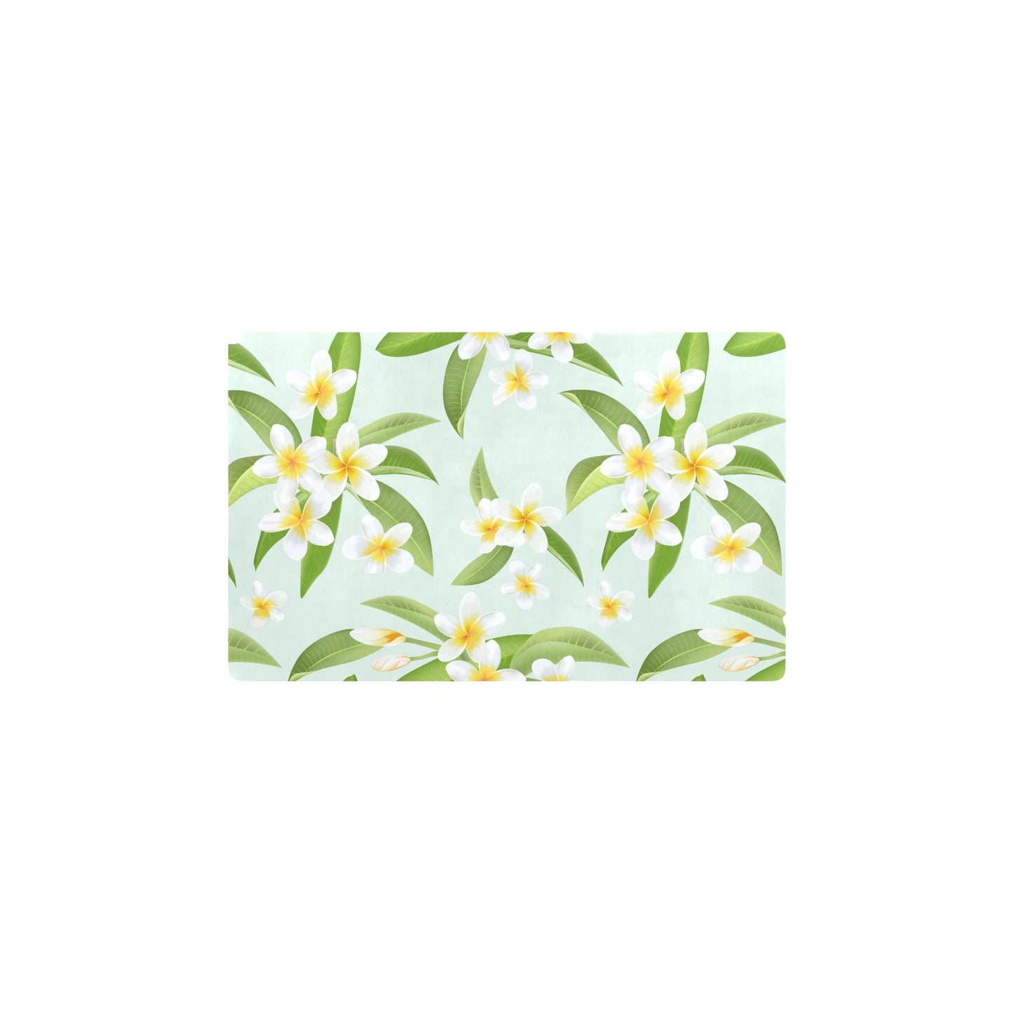 Yellow Plumeria Pattern Print Design PM024 Kitchen Mat