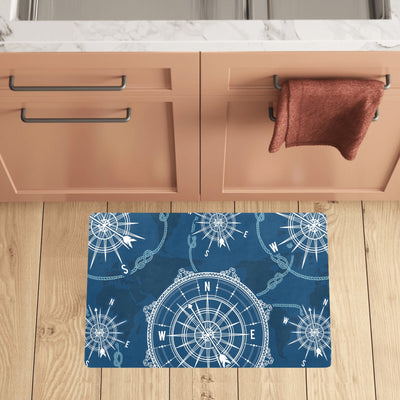 Nautical Compass Print Kitchen Mat