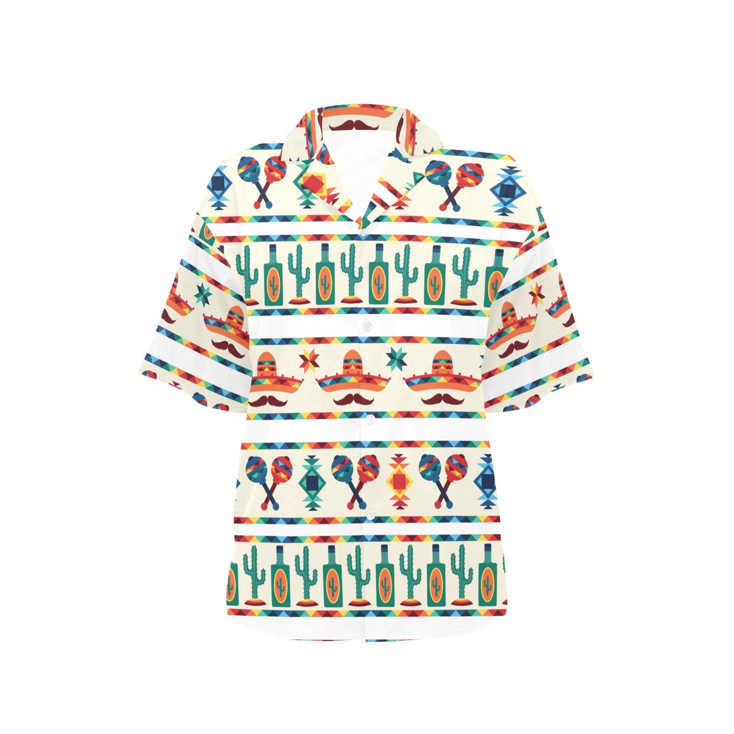 Maracas Mexican Pattern Print Design 01 Women's Hawaiian Shirt