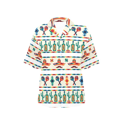 Maracas Mexican Pattern Print Design 01 Women's Hawaiian Shirt