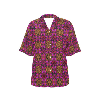 kaleidoscope Abstract Print Design Women's Hawaiian Shirt