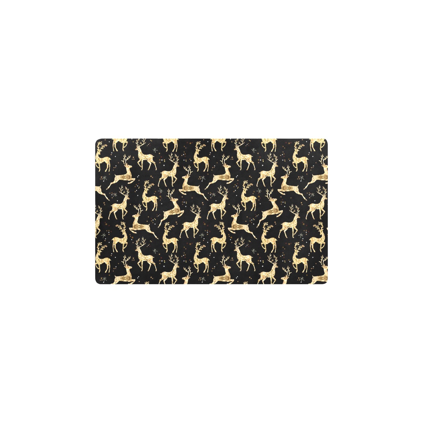 Deer Gold Pattern Kitchen Mat