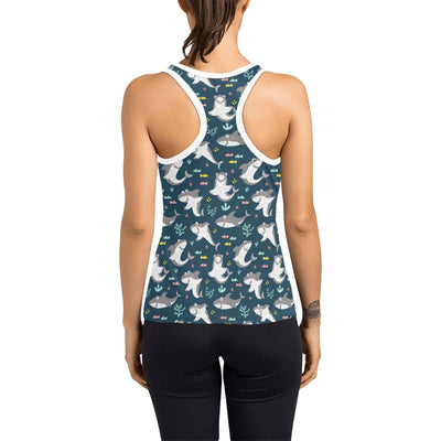 Shark Print Design LKS307 Women's Racerback Tank Top