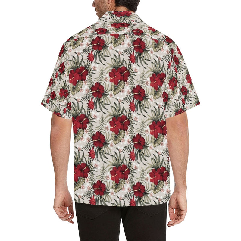 Hibiscus Print Design LKS3011 Men's Hawaiian Shirt