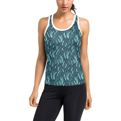 Seaweed Print Design LKS302 Women's Racerback Tank Top